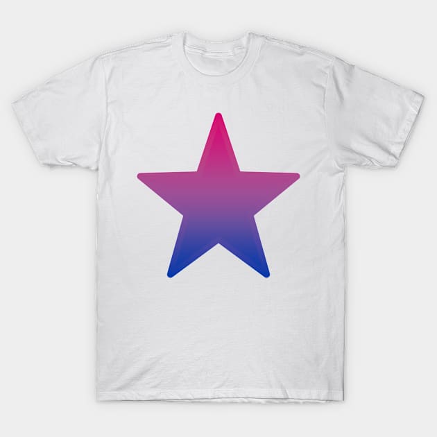 Bi+ Star (Bi Flag with Bi Flag outline) T-Shirt by opalaricious